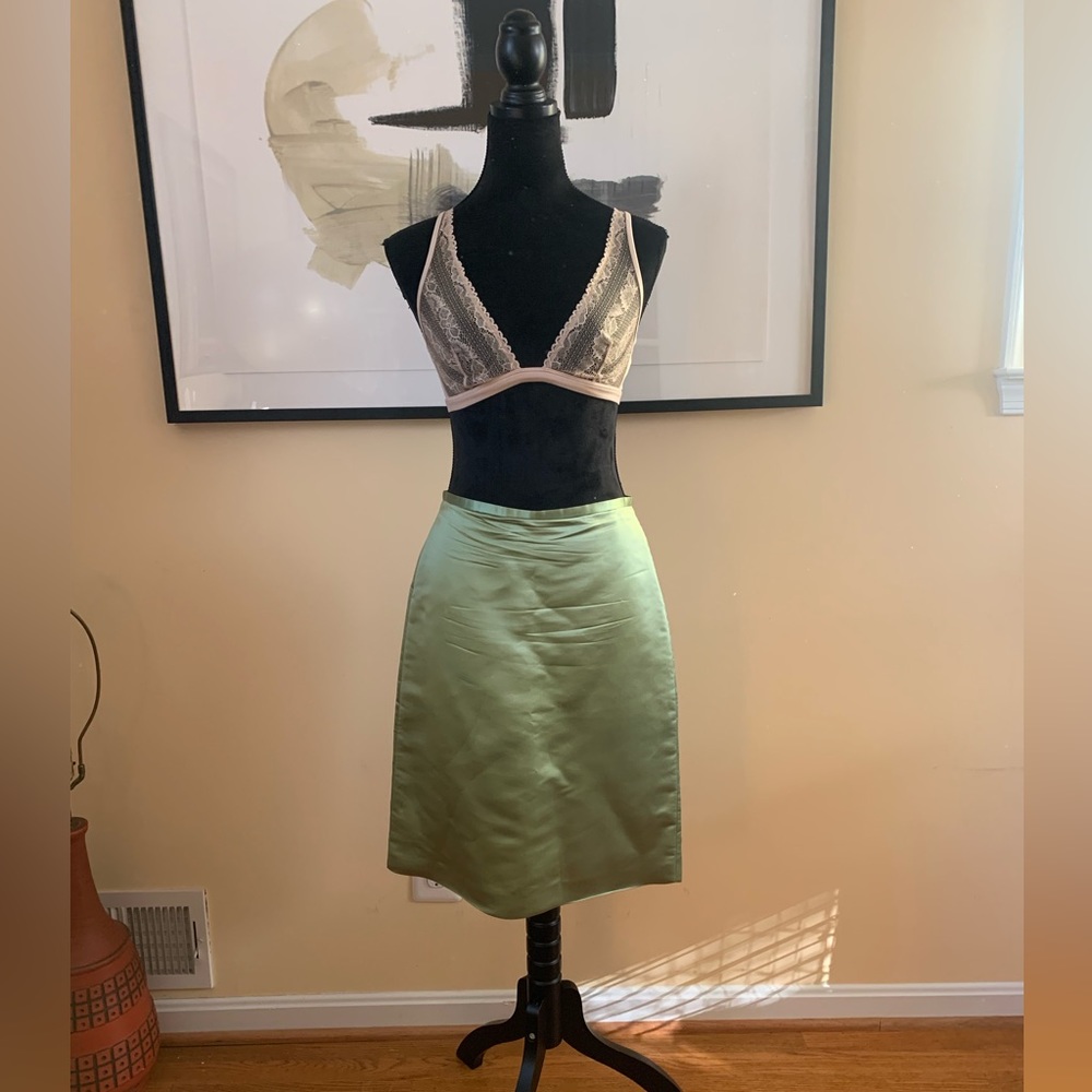 J Crew Silk Green Skirt WMNS Sz 4